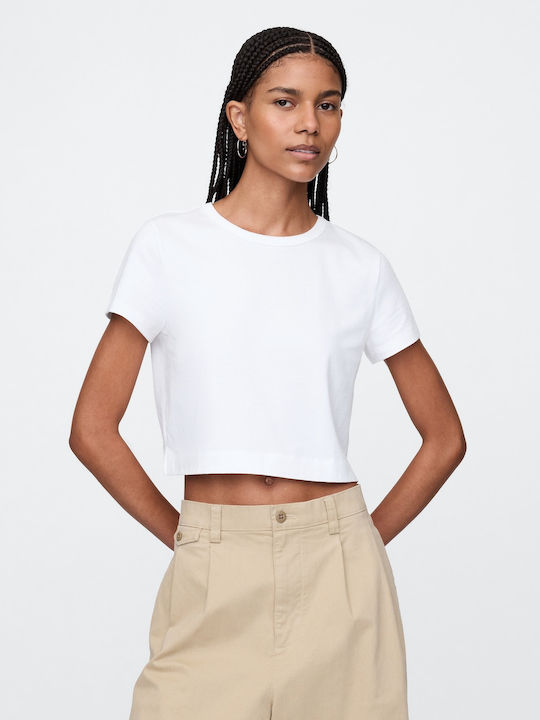 GAP Women's Athletic Crop Top Off White