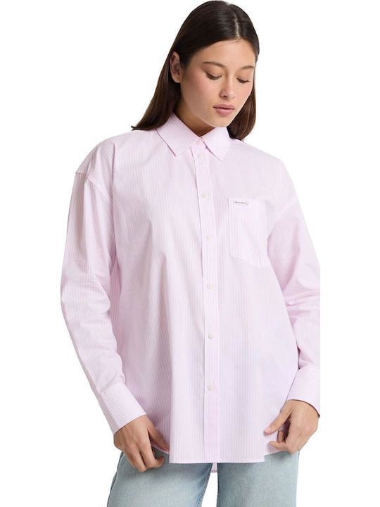 Μακρυμάνικο Γυναικείο Πουκάμισο Slight Pink Multi