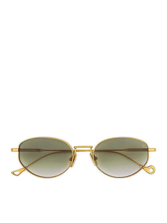 Eyepetizer Unisex Sunglasses with Gold Metal Frame and Green