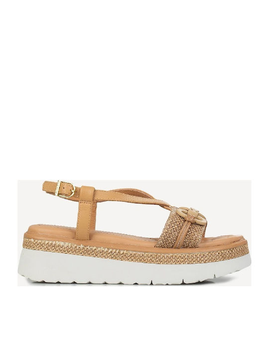 Sandale Casual Damă Flatforme Bej