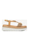 Sandale Casual Damă Flatforme Bej