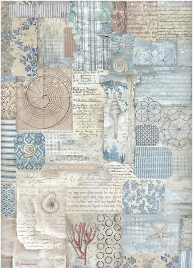 Rice Paper Decoupage Stamperia 21x29cm A4 Silent Sea Texture