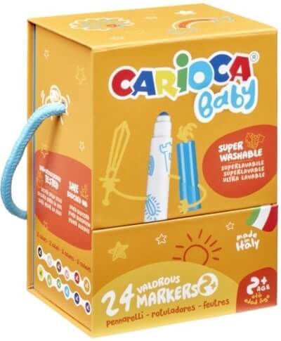 Carioca Baby Jumbo Μαρκαδόροι Ζωγραφικής Χονδροί, Πλενόμενοι Σετ 12 χρώματα
