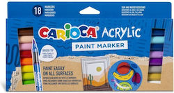 Carioca Acrylic Paint Marker Brush Set 18 Colours Carioca Acrylic Paint Marker Brush Set 18 Colours