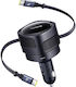 Baseus Car Charger 60W Fast Charging With Type-C Cable Black Colour