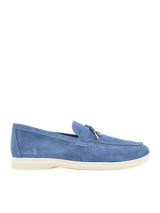 Δερμάτινα Γυναικεία Loafers σε Μπλε Χρώμα