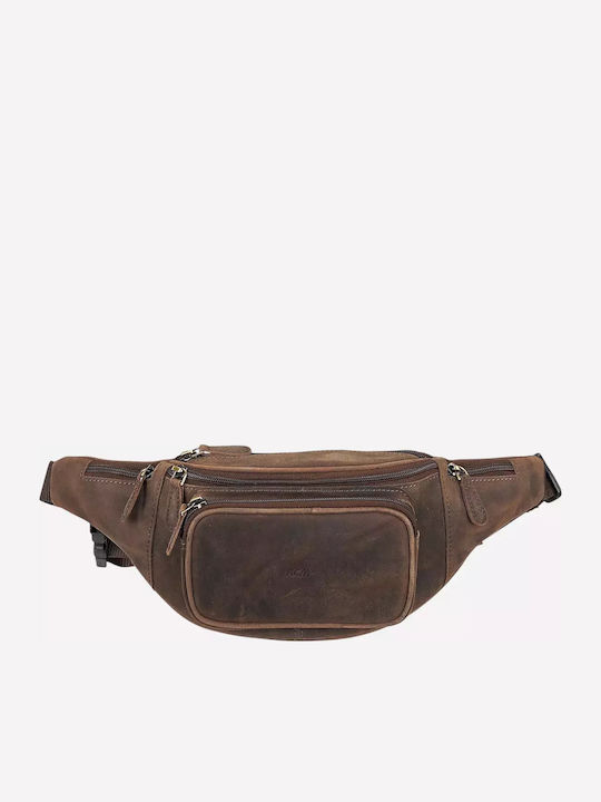 Leather Waist Bag Brown