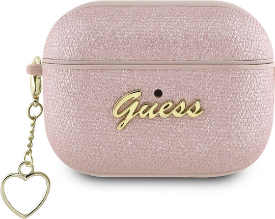 Guess Charm Θήκη Σιλικόνης σε Ροζ χρώμα για Apple AirPods Pro 2