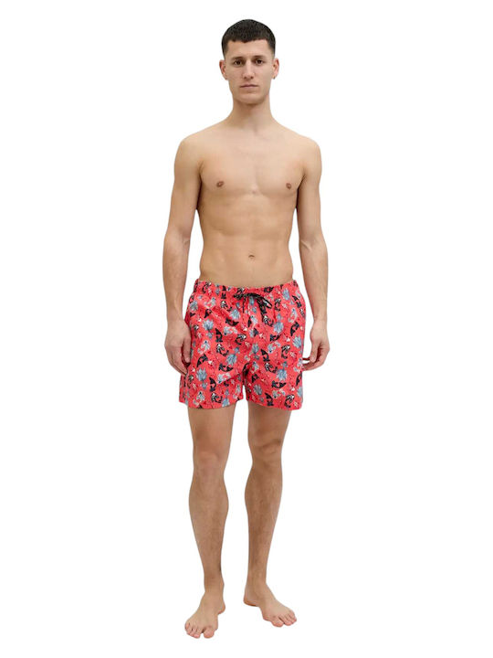 Jack & Jones Ανδρικό Μαγιό Σορτς Hot Coral Multi