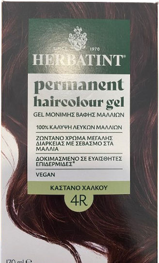 Herbatint Permanent Gel Henna Fără Amoniac 4R Castaniu Cupru 170ml