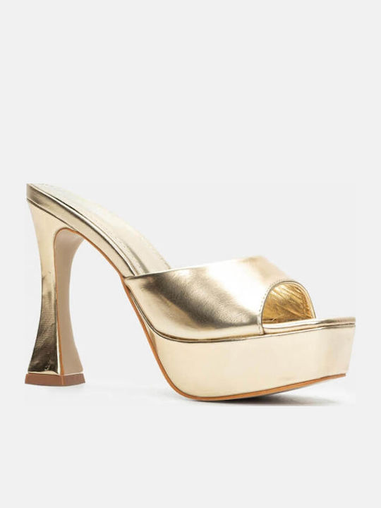 Luigi Mules from Patent Leather with Chunky Hig...