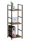 Bookcase Artemis-3080 Oak 3 Shelves 29.1x23.5x80cm Black Metal Frame