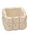 Plaster Square Cream Speckled Tealight Holder 7 X 5cm Z2018 Mak-z2018-ekrou