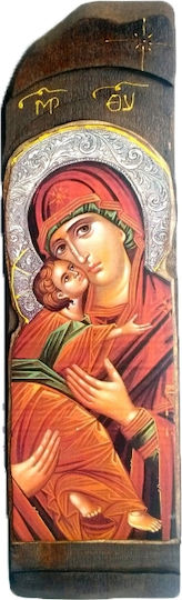 Icoană din lemn cu Fecioara Maria și Iisus Hristos N10 40x12cm
