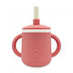 Smikkels Baby Cup with Handles and Straw made of Silicone Pink 180ml
