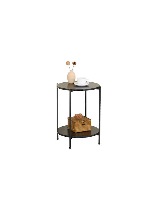 Rundes Beistelltisch Pigasus-4356 Holz Schwarz M43.3xL43.3xH56.5cm