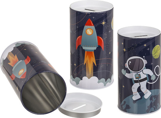 Μεταλλικός Κουμπαράς Space 15,5 X 8 Cm Αποσπώμενο Καπάκι 2 Σχέδια