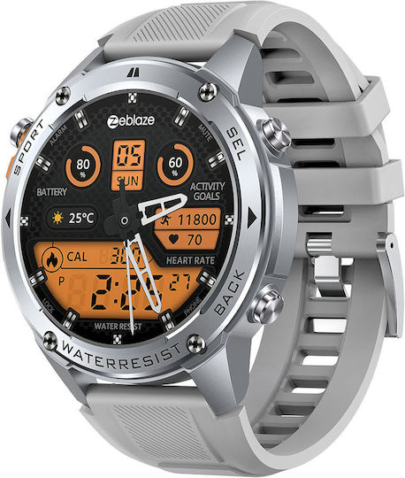 Zeblaze Stratos Ultra Stainless Steel 52mm Waterproof Smartwatch with  Heart Rate Monitor (Silver)