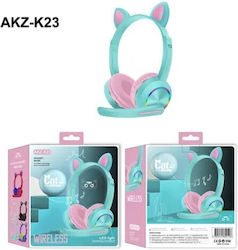 AKZ-K23 Fără fir Over Ear Căști Multimedia cu microfon și conexiune Bluetooth în culoarea Verde AKZ-K23 Fără fir Over Ear Căști Multimedia cu microfon și conexiune Bluetooth în culoarea Verde