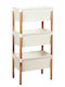 Plastic Organizer Shelf with 3 Wooden Shelves and Legs 47x30x106