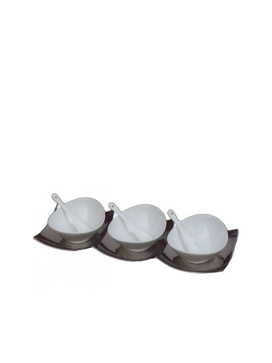 Galifas Porcelain Dessert Divided Serving Plate White 7pcs