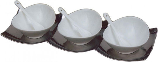 Galifas Porcelain Dessert Divided Serving Plate White 7pcs