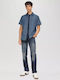 Kent Short-sleeved Shirt Deep Blue