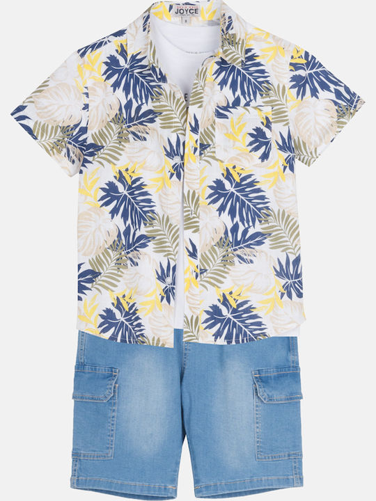 Joyce Kids' Set with Shorts Summer 3pcs White Blouse 2546017