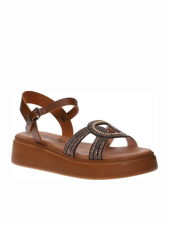 Malena Leather Women's Flat Sandals Flatforms i...