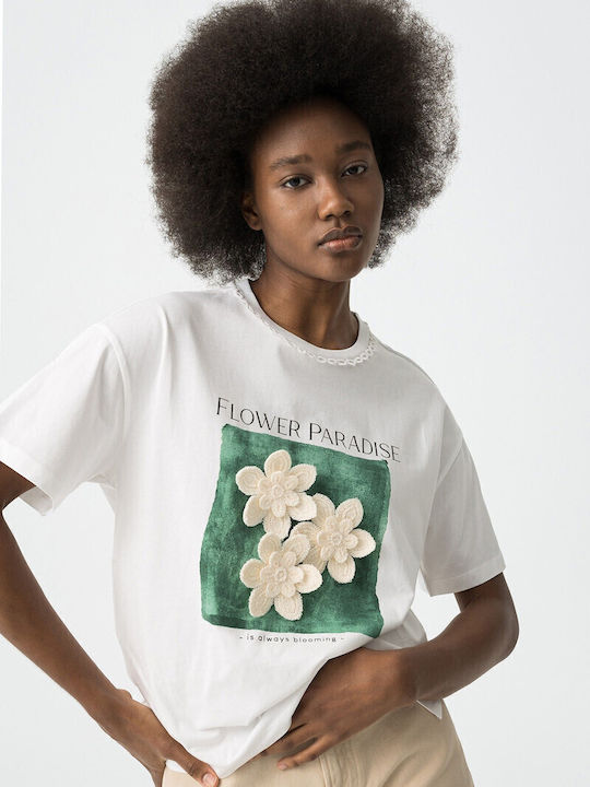 Women's Cotton Short Sleeve Top White