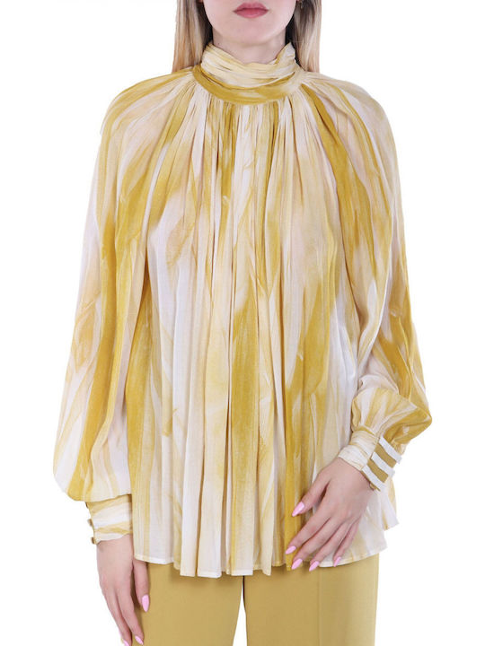 Damen Bluse Yellow-cream