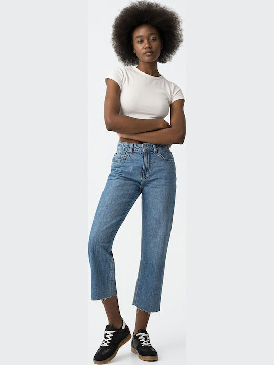 Ψηλόμεσο Γυναικείο Jean Παντελόνι σε Mom Εφαρμογή Blue