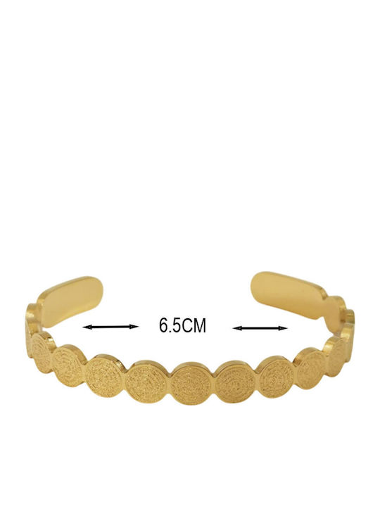 Women's Bracelet Handcuffs Stainless Steel Gold Plated 6.5cm