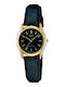 Casio Collection Women's Watch with Black Leather Strap