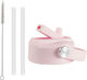 Creamy Pink Dozze Water Bottle Straw Lid