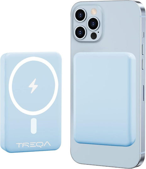 Treqa TR-966 Power Bank 5000mAh cu Port USB-A Livrarea energiei / Quick Charge 3.0 Albastru deschis