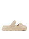 Women's Flat Sandals Flatforms in Beige Color