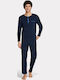 Pijadore Herren-Pyjama Dunkelblau – Langarm Pjdr1814-3-blau