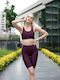 Women's Bike Leggings Firming High Waist Push Up Dark Purple