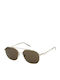 Zadig & Voltaire Women's Sunglasses with Silver Metallic Frame and Brown Lenses