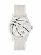 adidas Women's Watch 38mm Battery with White Fabric Strap