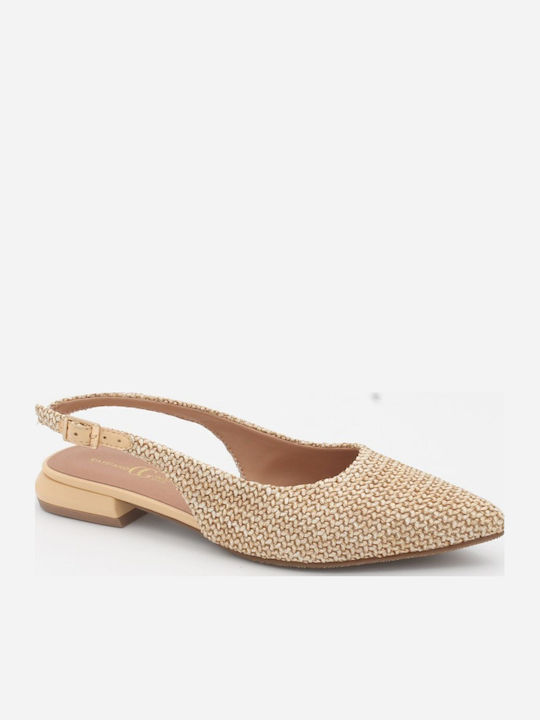 Descanflex Damen Ballerinas Slingback in Beige Farbe