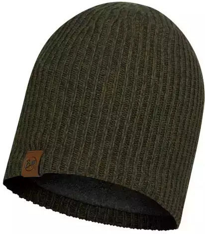 Beanie Unisex Fleece Σκούφος με Rib Πλέξη σε Καφέ χρώμα
