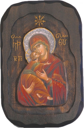 Icoană din lemn cu Fecioara Maria și Iisus Hristos O1 22x16cm
