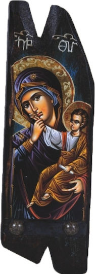 Wooden Icon Virgin Mary & Jesus Christ N12 20x8cm