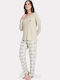 Pijadore Winter Women's Pyjama Set Beige