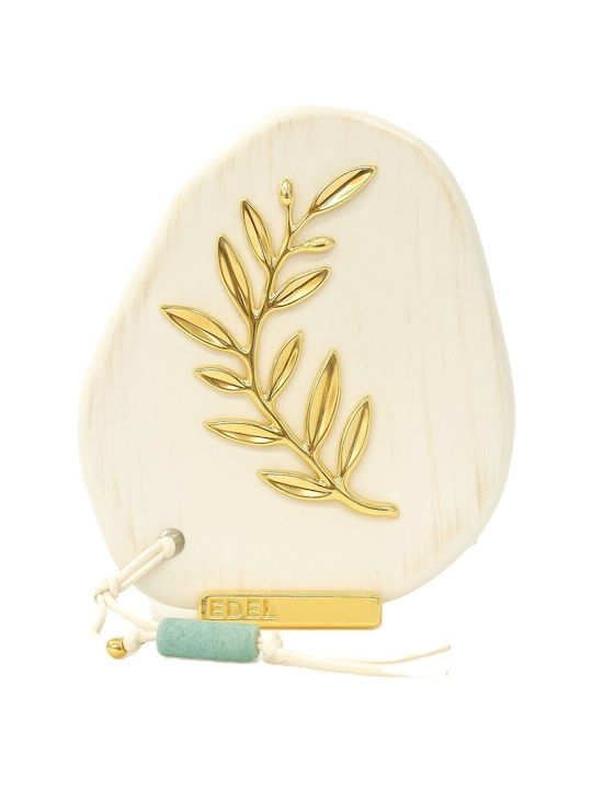La Belle Maison Handmade Tabletop Lucky Charm Olive Branch Gold Ceramic 9x10cm 1pcs