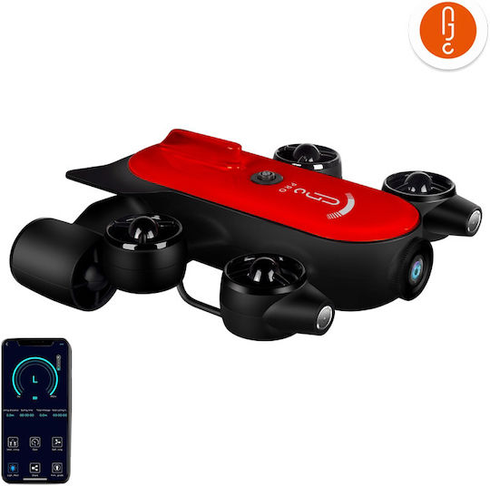Geneinno T1-Pro Drone Submarine 2.4 GHz / 5 GHz with Camera 1080p 60fps Red (200 m)