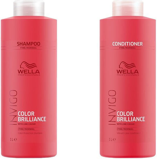 Wella Professionals Invigo Brilliance Fine/Normal Seturi Pentru Par Hidratare Pentru Păr Normal Cu Șampon Și Balsam 2 Bucăți