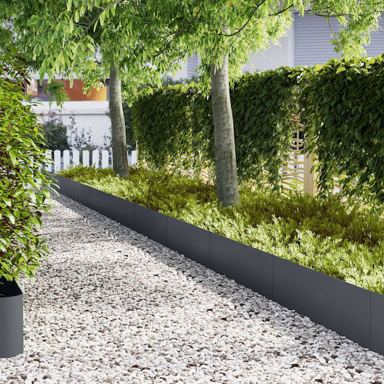 vidaXL Kunststoffgartenbordüre in Gray Farbe 1.0m x 30cm